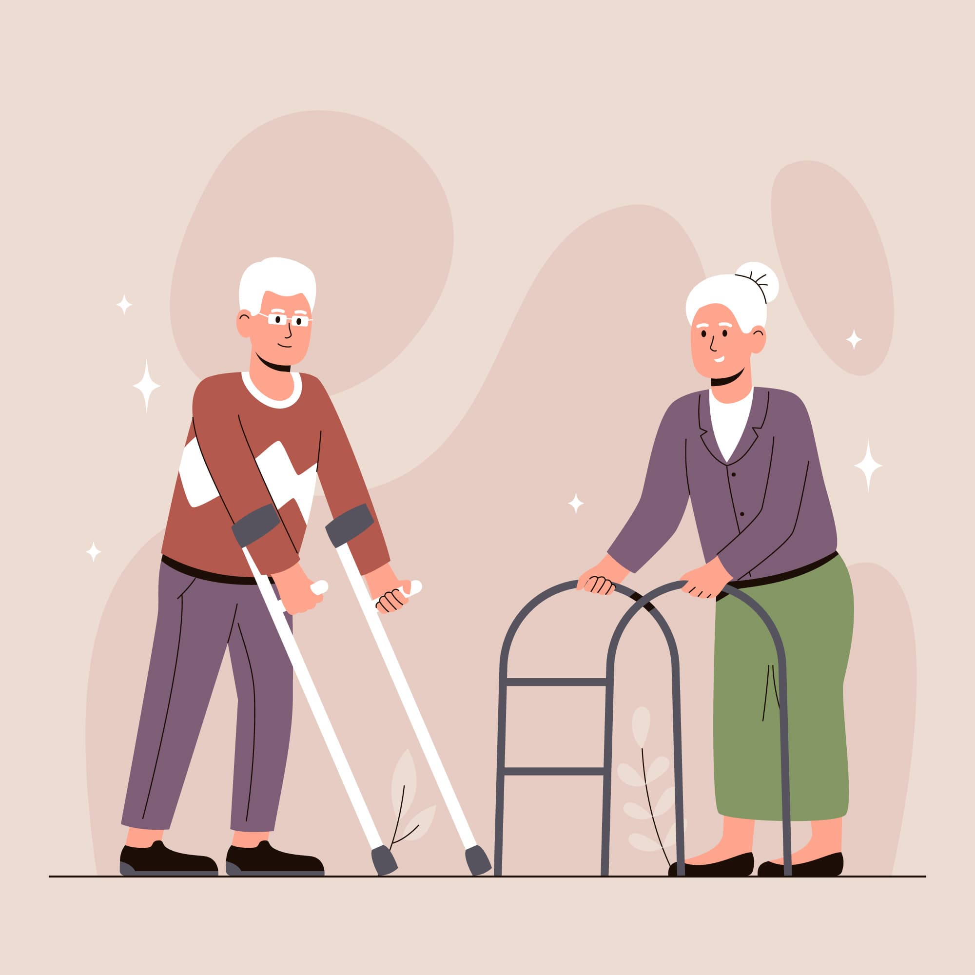 Family greeting staff at a senior living community